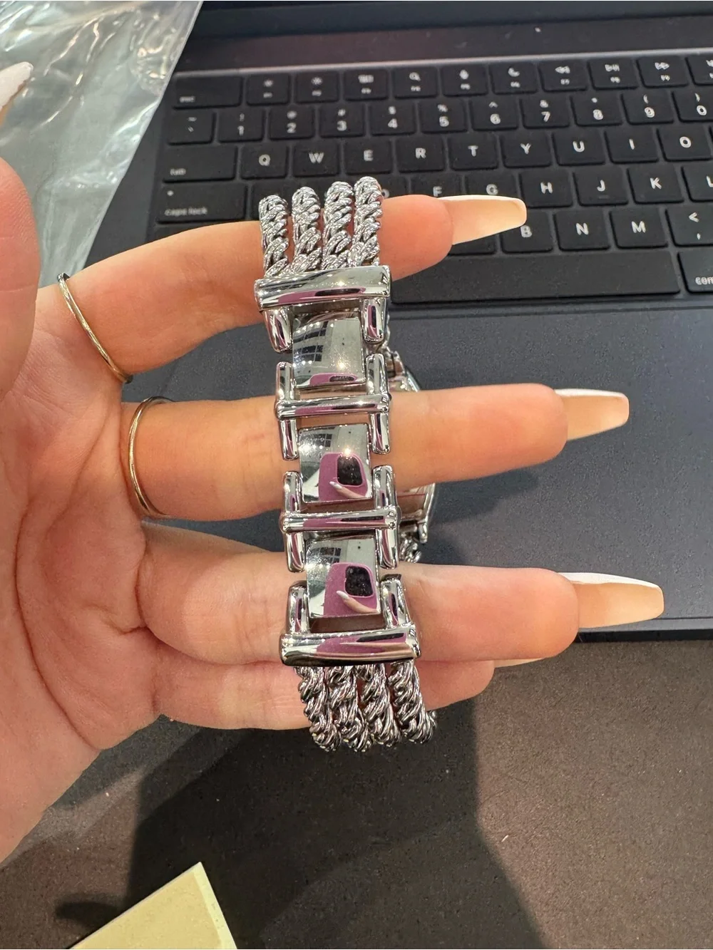 New Colleen Lopez Silver- Tone Turquoise   Tonneau Watch